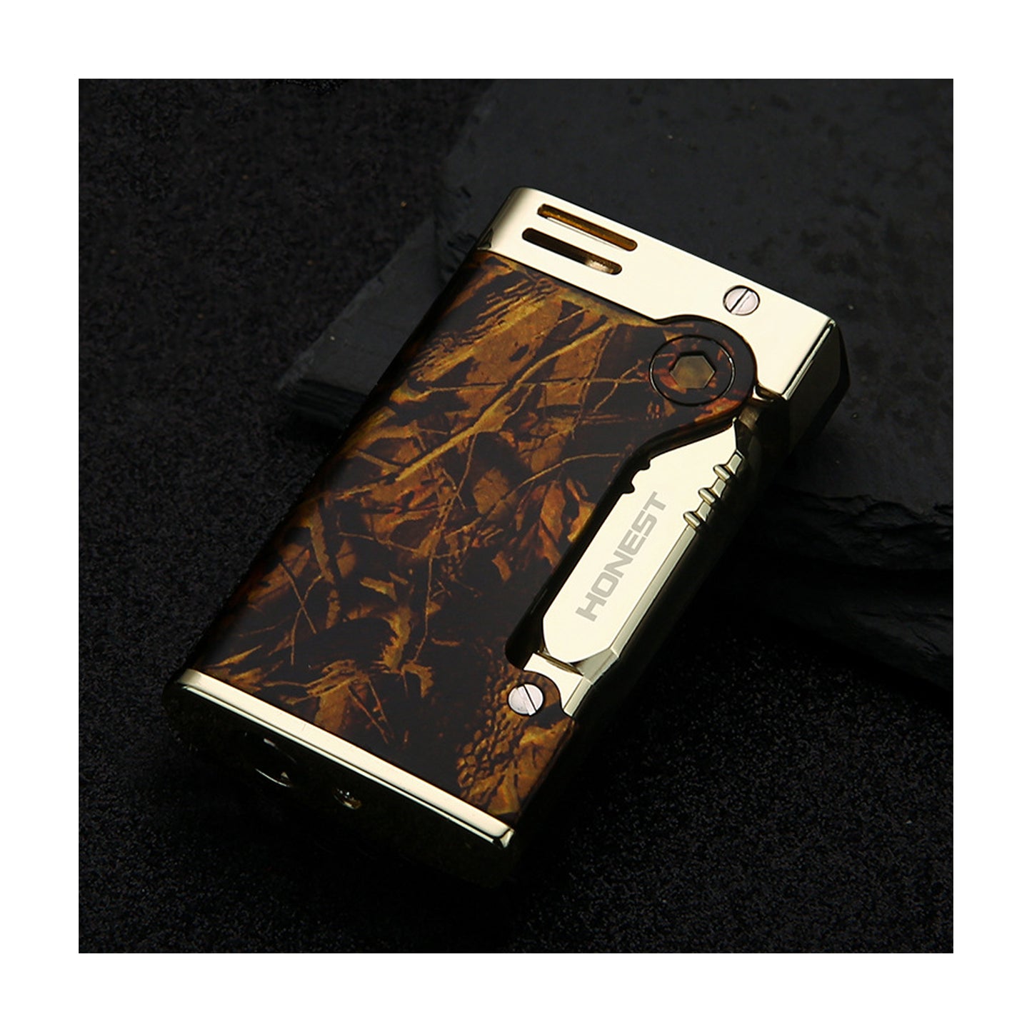 Honest Soft Flame Retro Kerosene Lighter, Side Push Ignition, refillable, Durable Metal Portable Lighter, high-end Gift for Men (Fuel not Included)