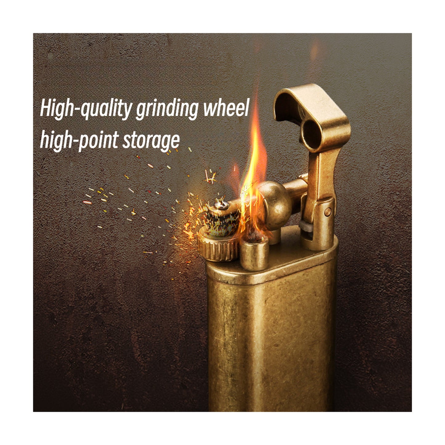 Honest Vintage Creative Grinding Wheel Retro Collectible Brass Kerosene Lighter Classic Men’s Pocket Lighter