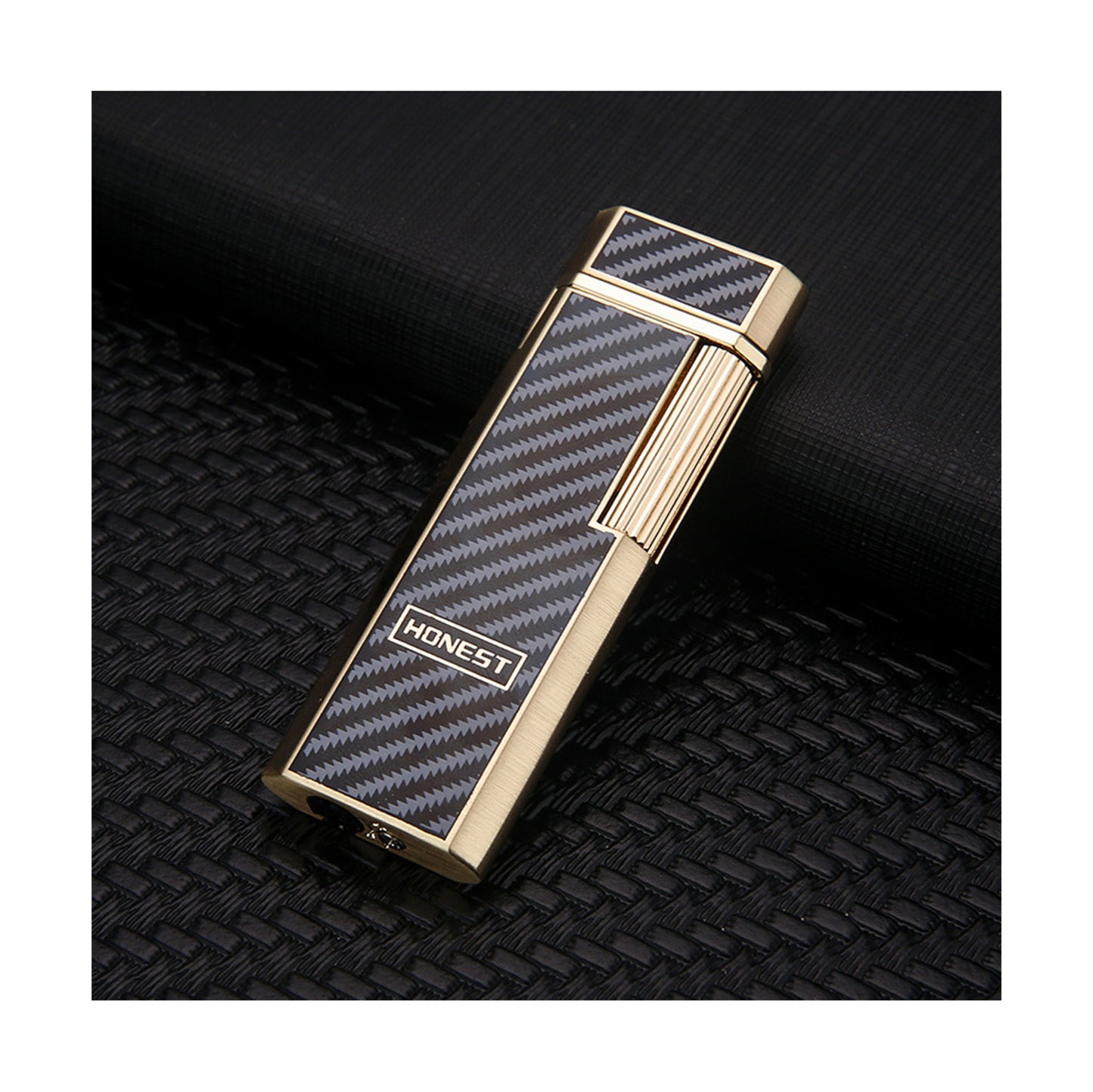 Honest Lighters Slim Soft Flame Lighter Vintage Metal Vertical Ignition Grinding Wheel Butane Lighter Great Gift for Men & Women