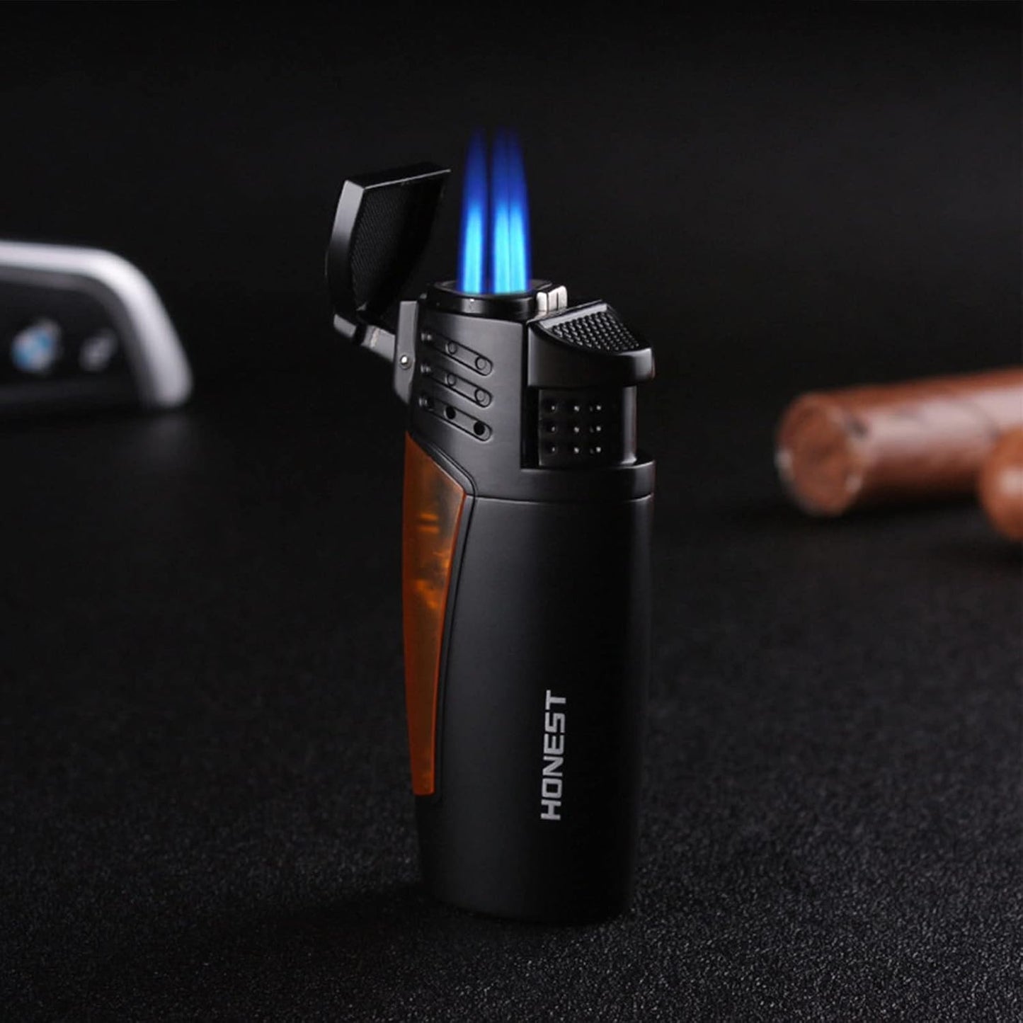 Honest Torch Windproof Lighters Adjustable Lighters Cigarros Refillable Easy to Use Lighter Portable Lighter Camping BBQ Kitchen