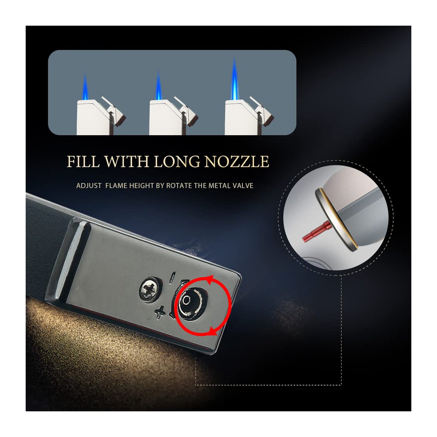 HONEST Jet Torch Cigar Lighter – Single Flame Windproof Butane Fuel Lighter