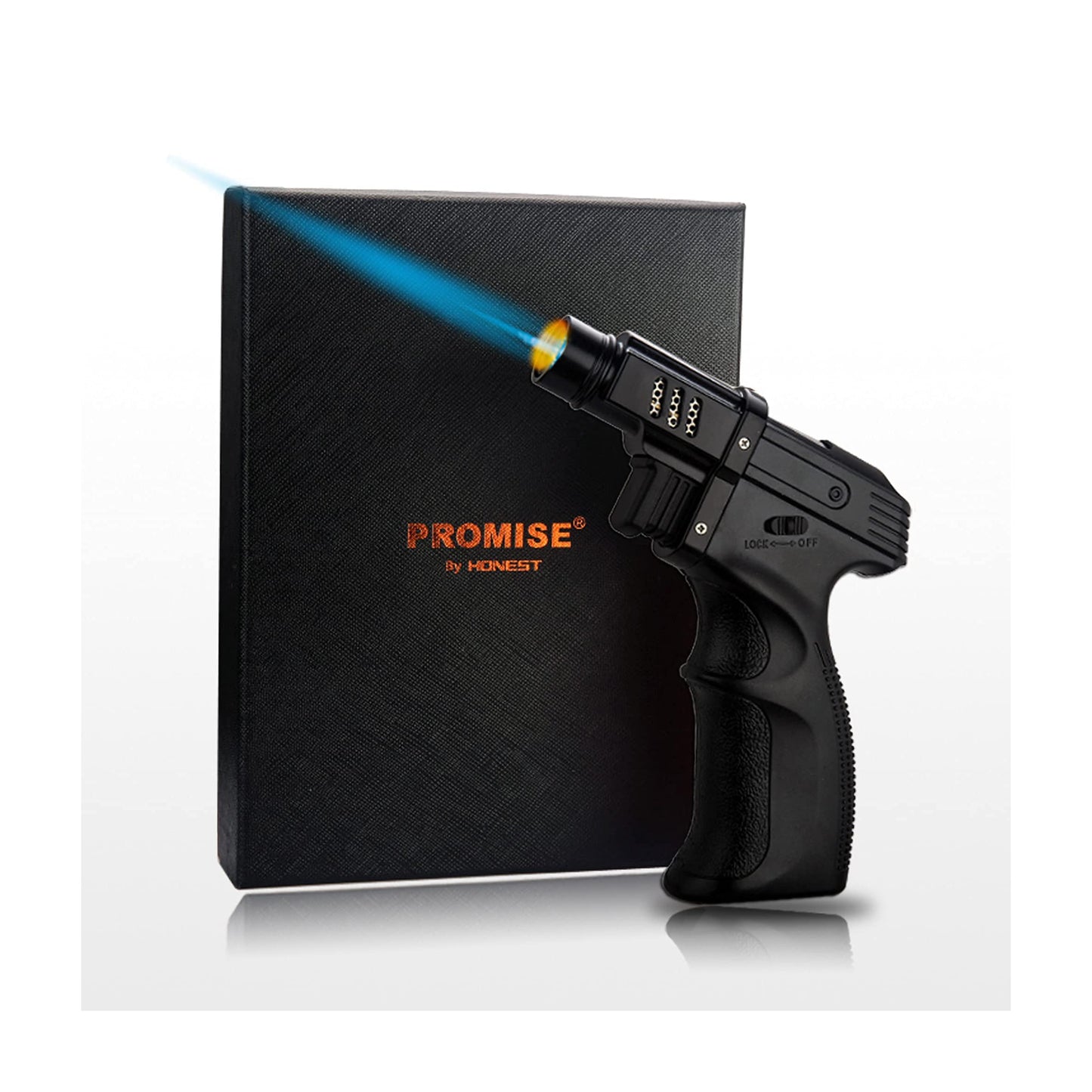 Honest Butane Torch Lighter – Adjustable Gun Torch with Flame Lock for Cooking, Camping, Home Use, Cigar Lighting, and Welding