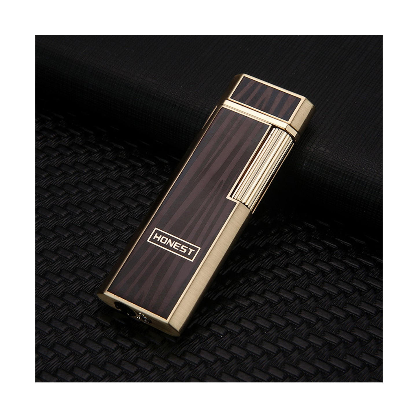Honest Lighters Slim Soft Flame Lighter Vintage Metal Vertical Ignition Grinding Wheel Butane Lighter Great Gift for Men & Women