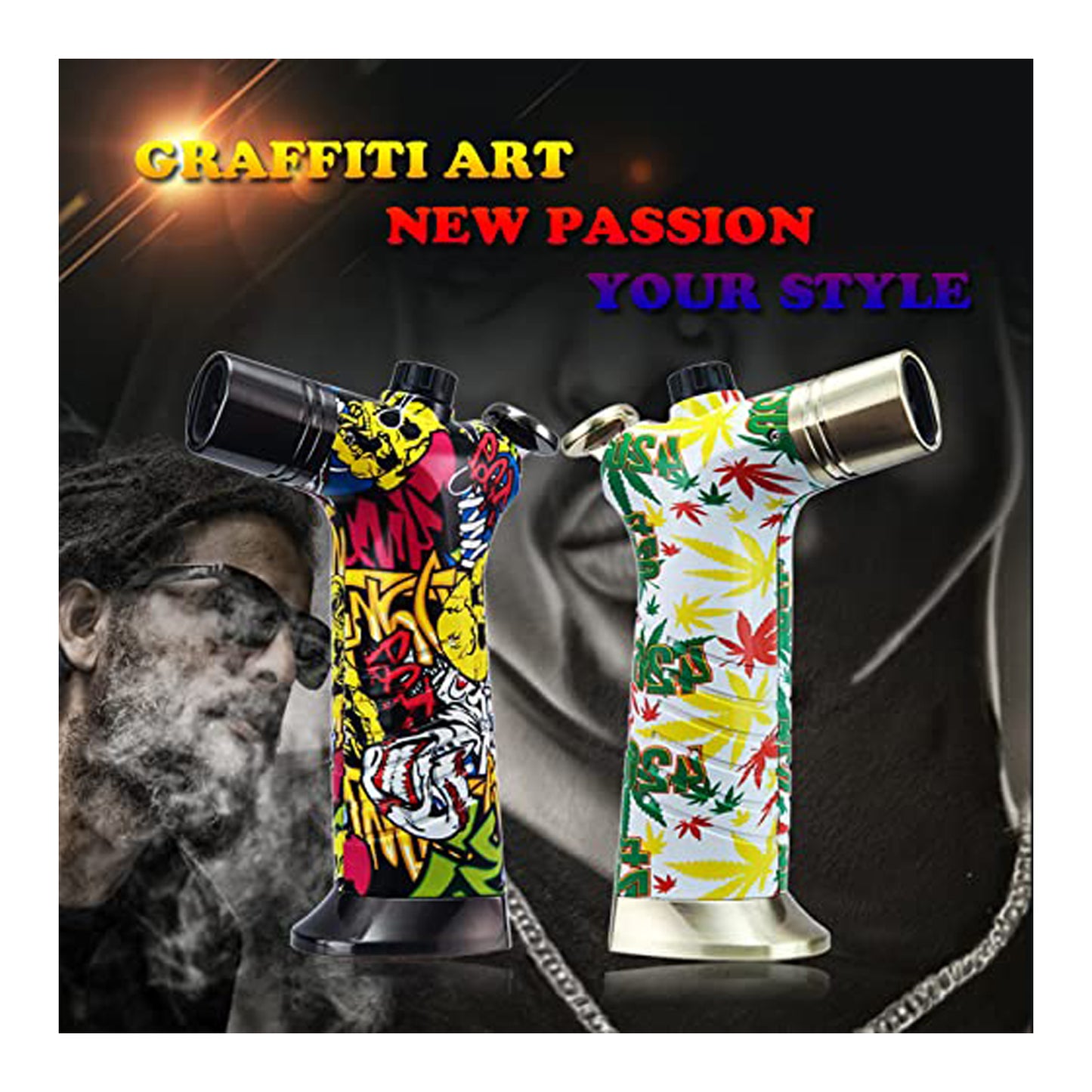 HONEST Refillable Torch Lighter - Dual Jet Flame, Perfect for Cocktails, Hookah & More