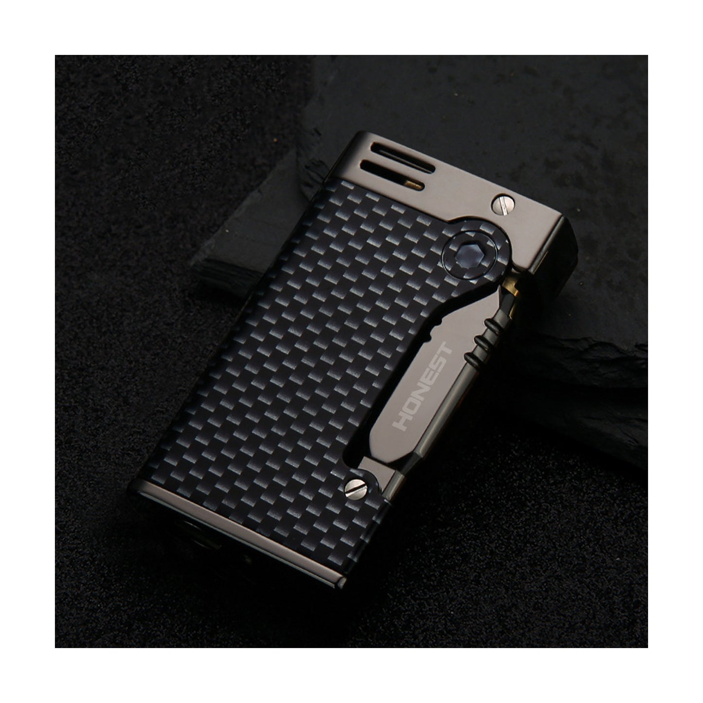 Honest Soft Flame Retro Kerosene Lighter, Side Push Ignition, refillable, Durable Metal Portable Lighter, high-end Gift for Men (Fuel not Included)