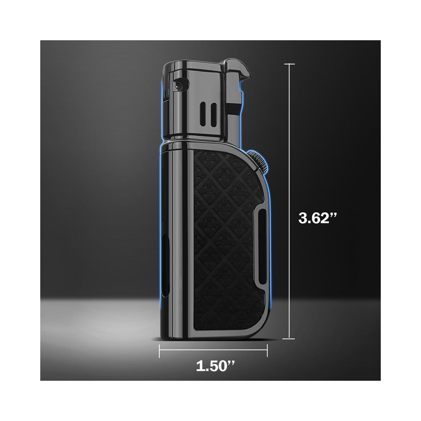 Honest Jet Torch Lighter, Soft/Jet Flame Switchable Lighters, Butane Refillable Lighter with Foldable Punch and Adjustable Flame Dial, Cool Lighters for Men/Husband (Fuel not Included)