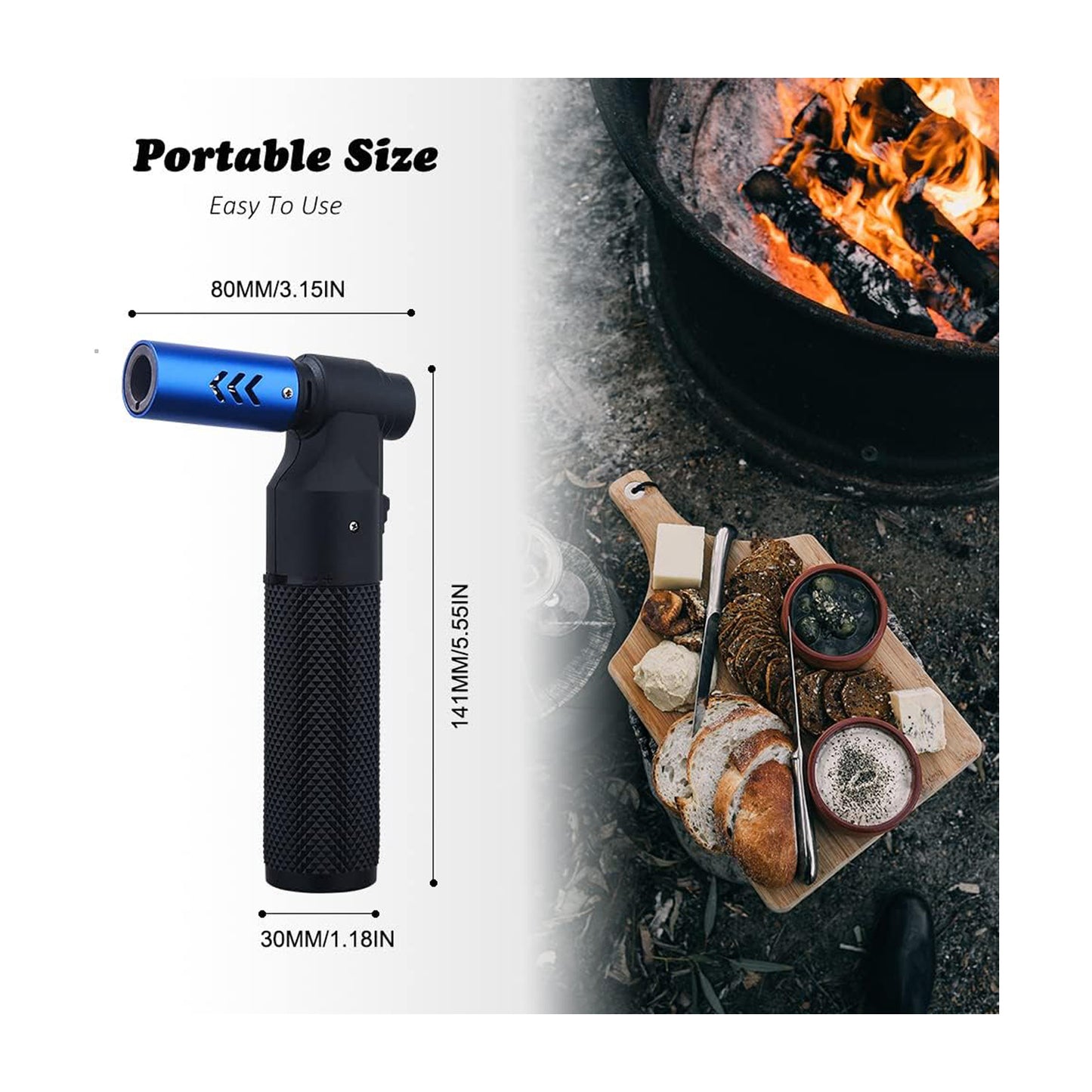Honest Blow Torch Sleek Adjustable Butane Torch Cooking Torch Lighter Camping Home Use Welding Culinary Chef Coal Cocktail etc