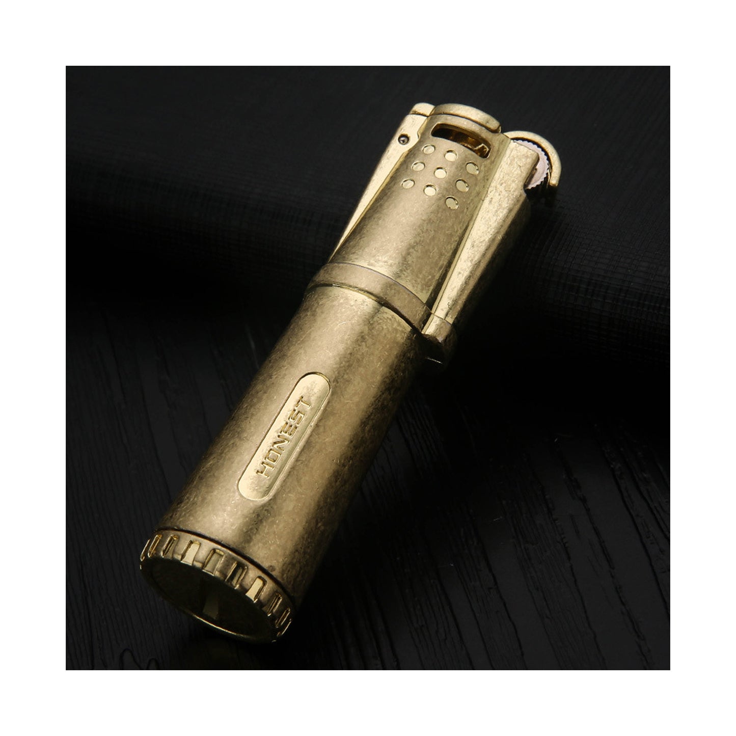 Honest Metal Kerosene Gasoline Vintage Collectible Lighter, Wheeled Trench Cool Lighter Windproof Trench (Liquid Not Included) Refillable Fuel, Portable Candle Cigar Lighter Outdoor Camping