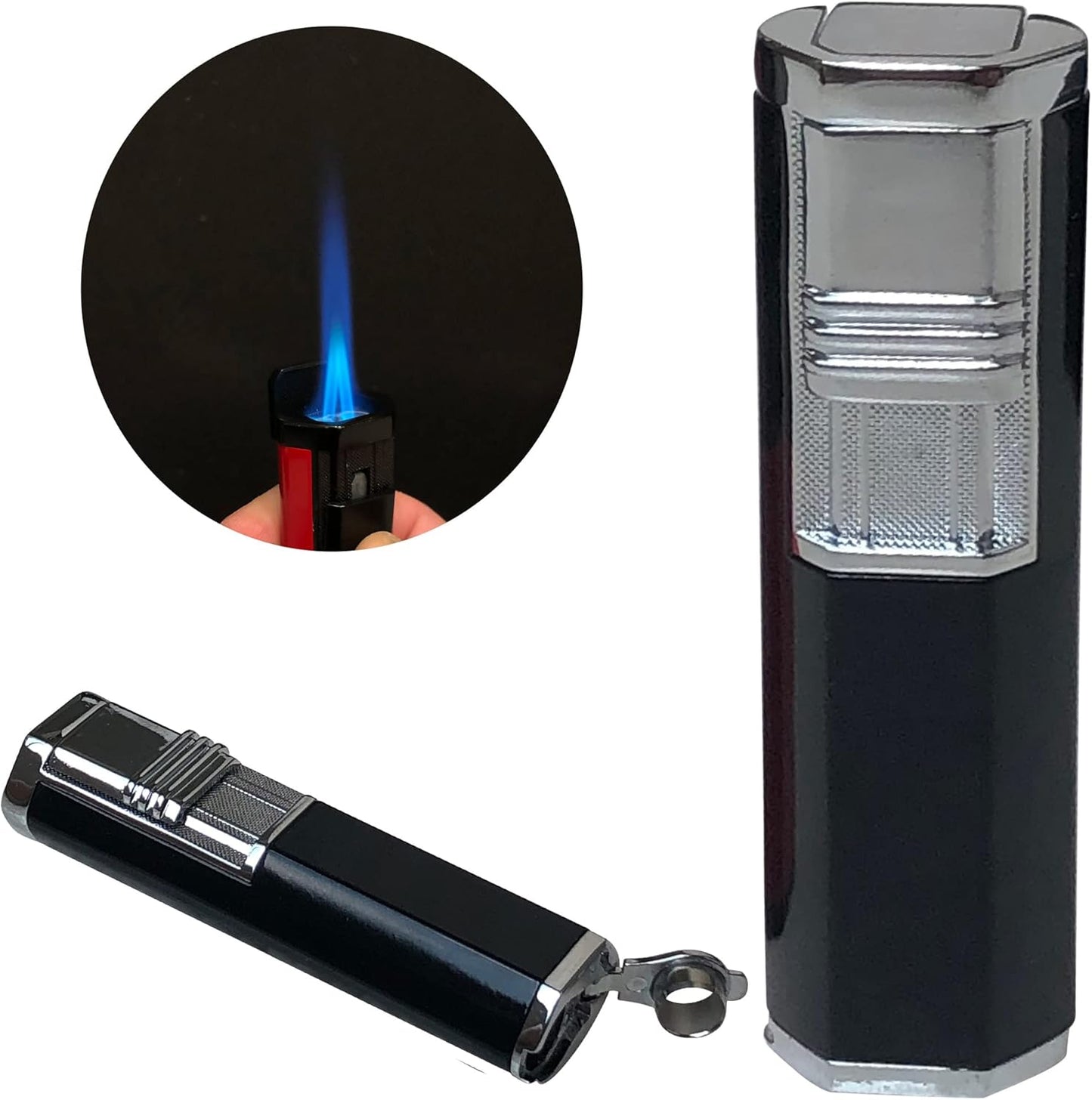 Honest Dual Angled Torch Lighter with Fold-Out Punch Cutter
