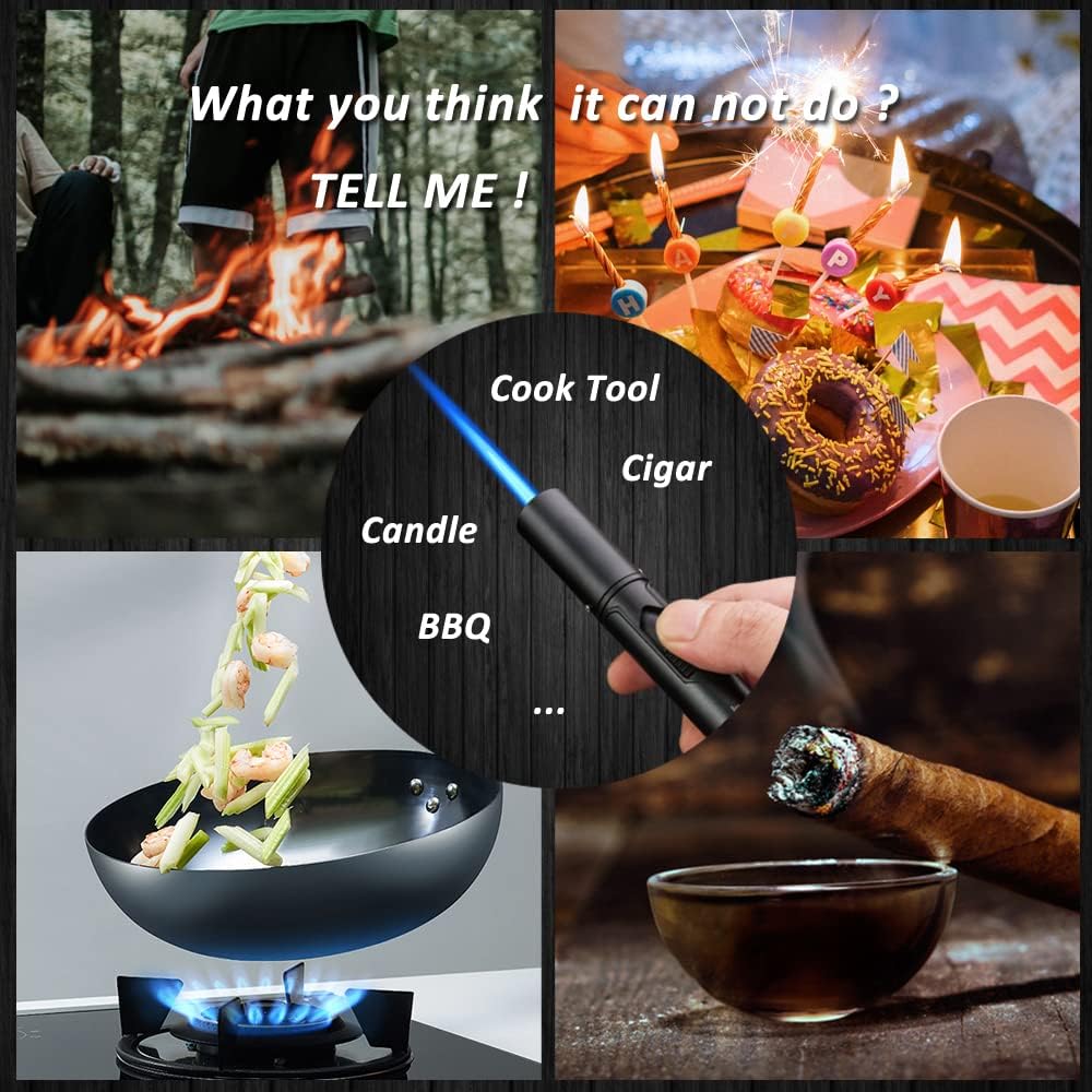 Honest Torch Lighters, Butane Lighters Refillable Single Jet Flame for Candle Grill BBQ Camping