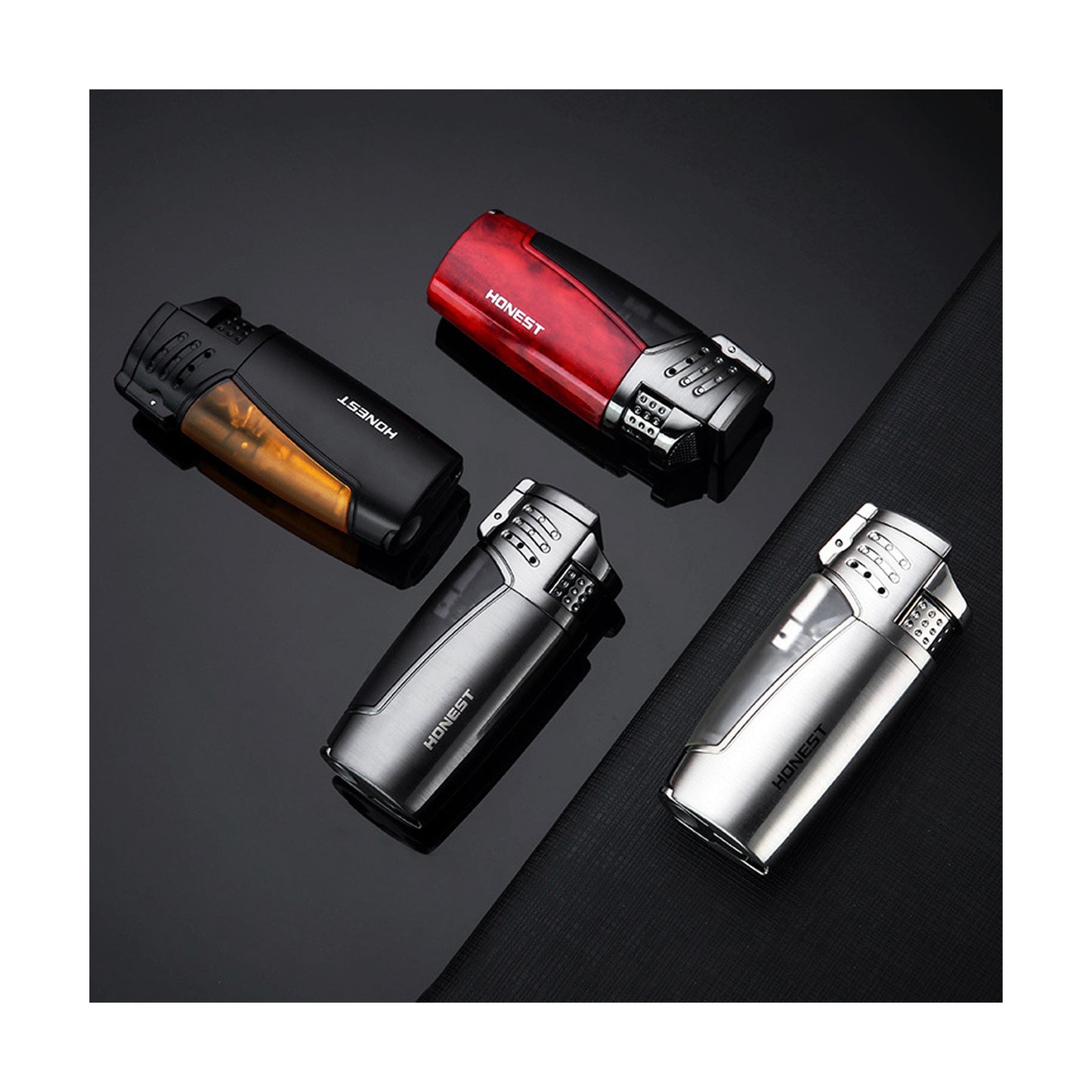 Honest Torch Windproof Lighters Adjustable Lighters Cigarros Refillable Easy to Use Lighter Portable Lighter Camping BBQ Kitchen