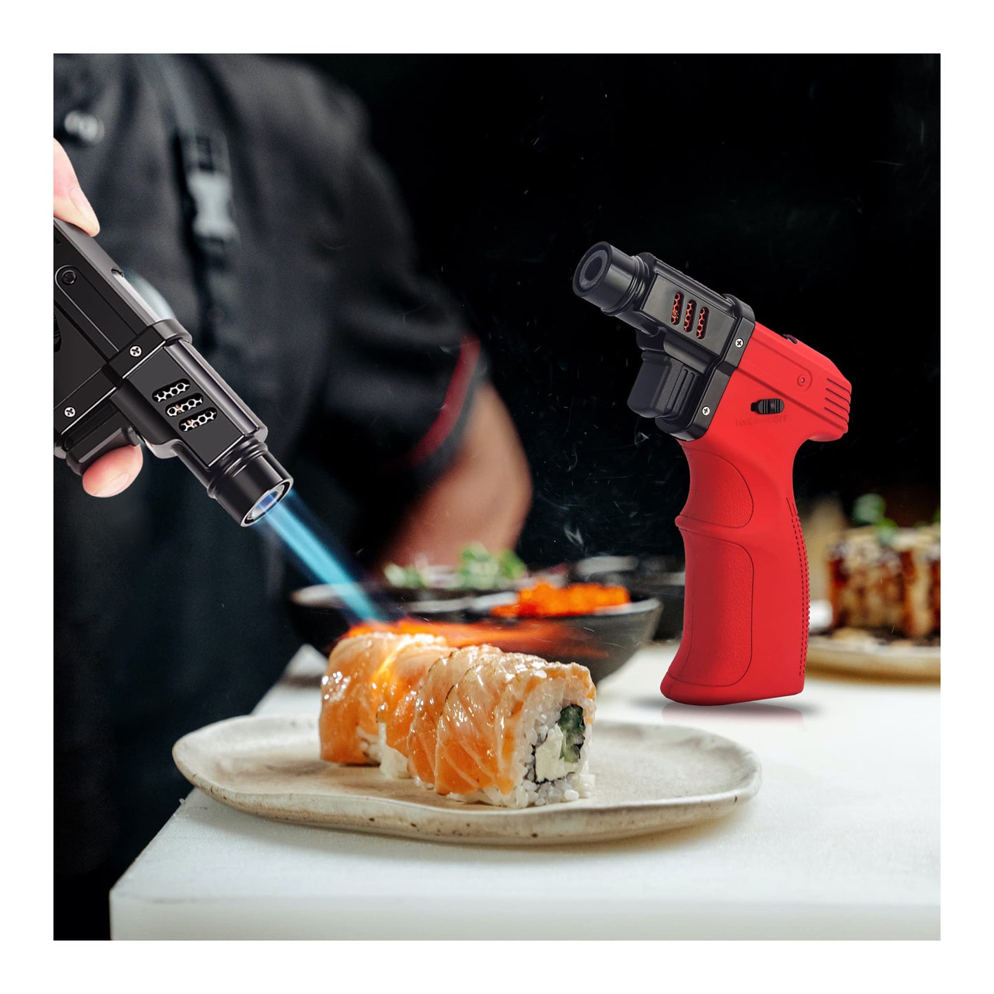 Honest Butane Torch Lighter – Adjustable Gun Torch with Flame Lock for Cooking, Camping, Home Use, Cigar Lighting, and Welding