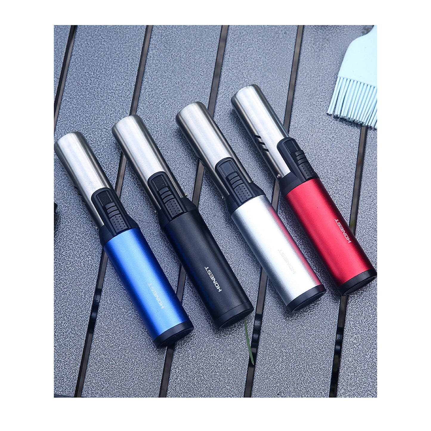 Honest Blow Torch Lighter Outdoor Windproof Lighter Refillable Torch Lighter for cocktail smoker,toast, marshmallows, Creme Brulee, BBQ, and hookah coals