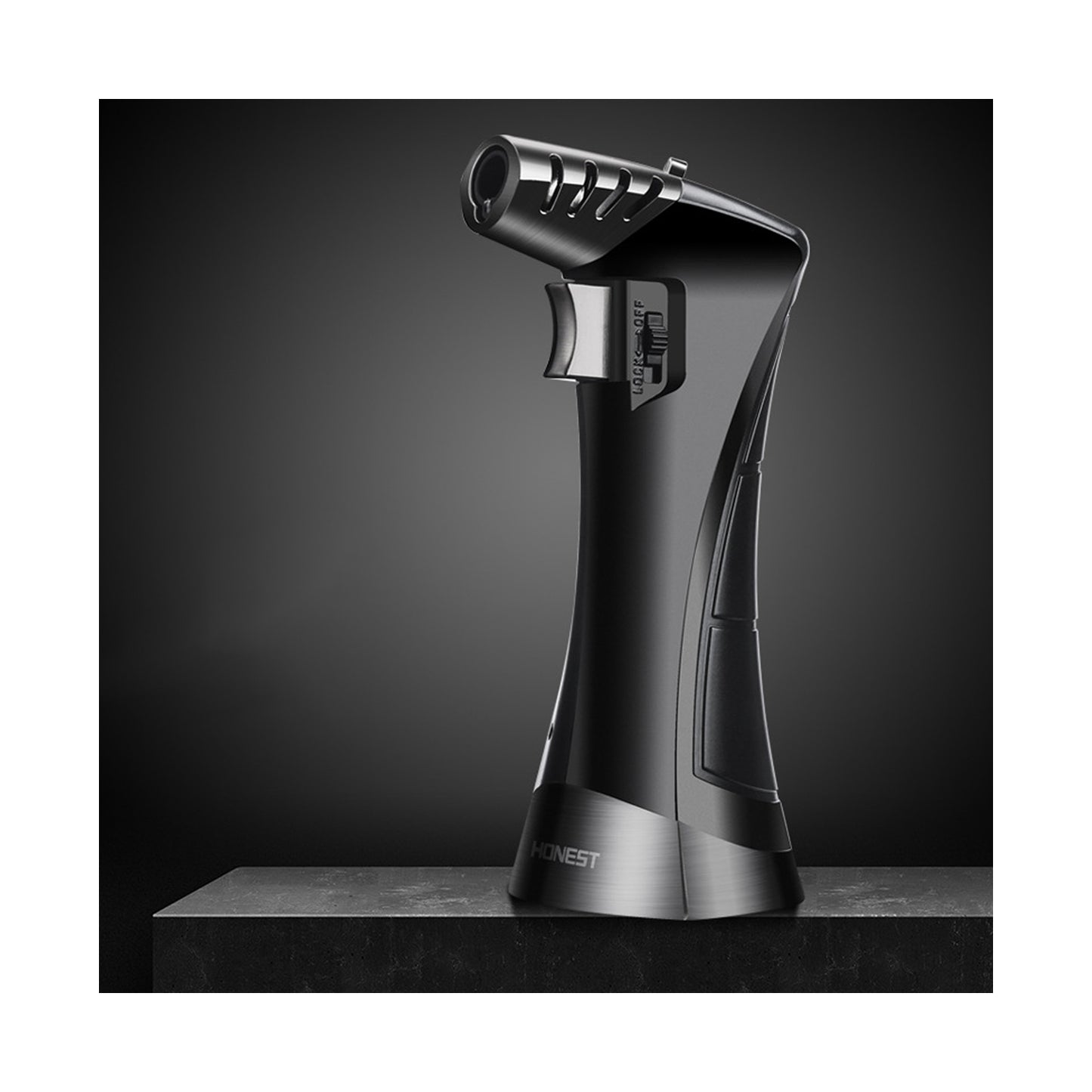 Honest Butane Jet Flame Cooking Lighter, Metal Windproof Lighter, Refillable Torch Lighter, Adjustable Flame Size Lighter for Kitchen Grill BBQ Candle Camping (Butane Not Included)