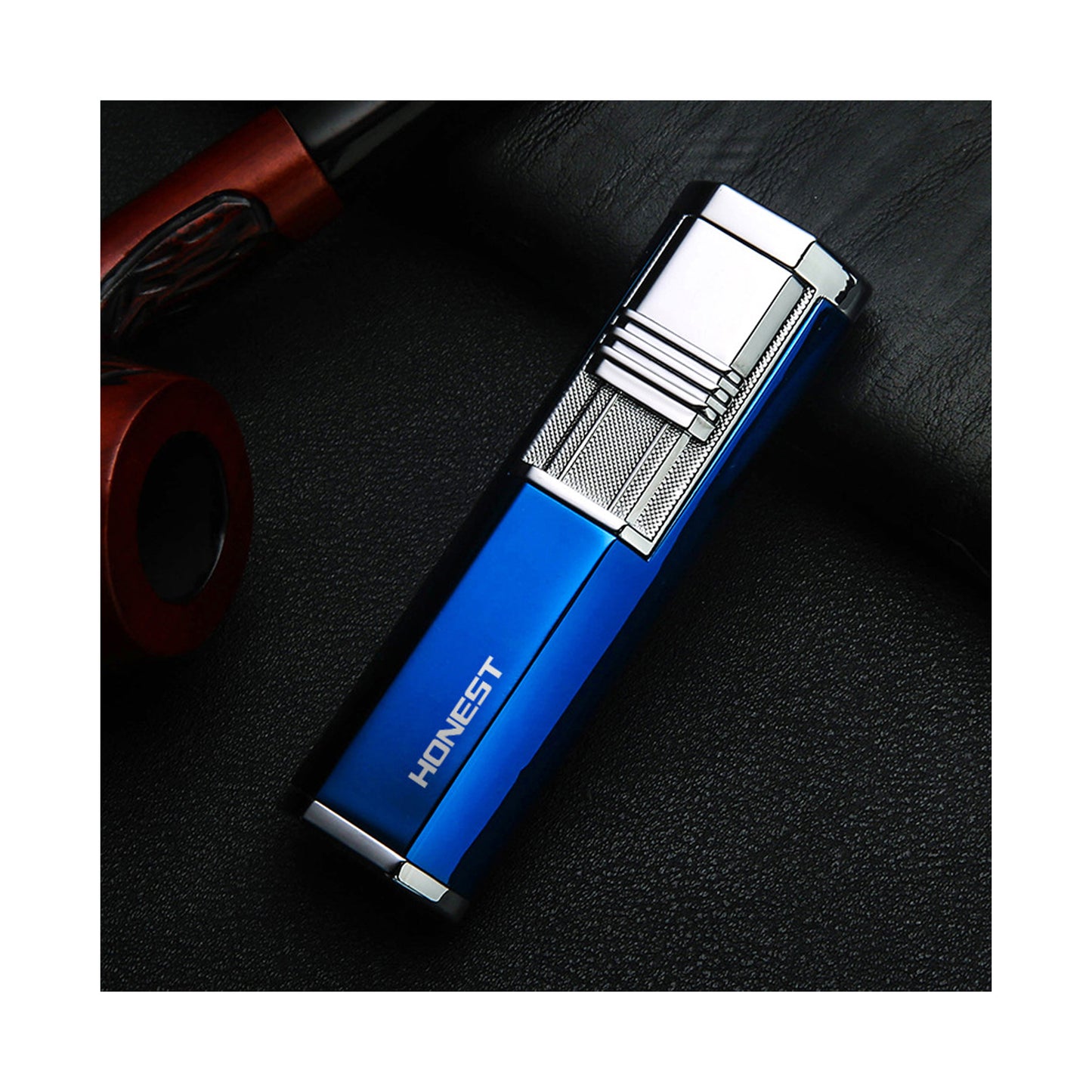 Honest Dual Angled Torch Lighter with Fold-Out Punch Cutter