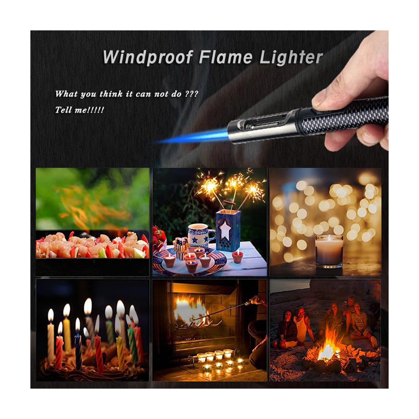 HONEST Refillable Butane Torch Lighter – Single Jet Flame Ideal for Candles, Grills, BBQ, and Camping