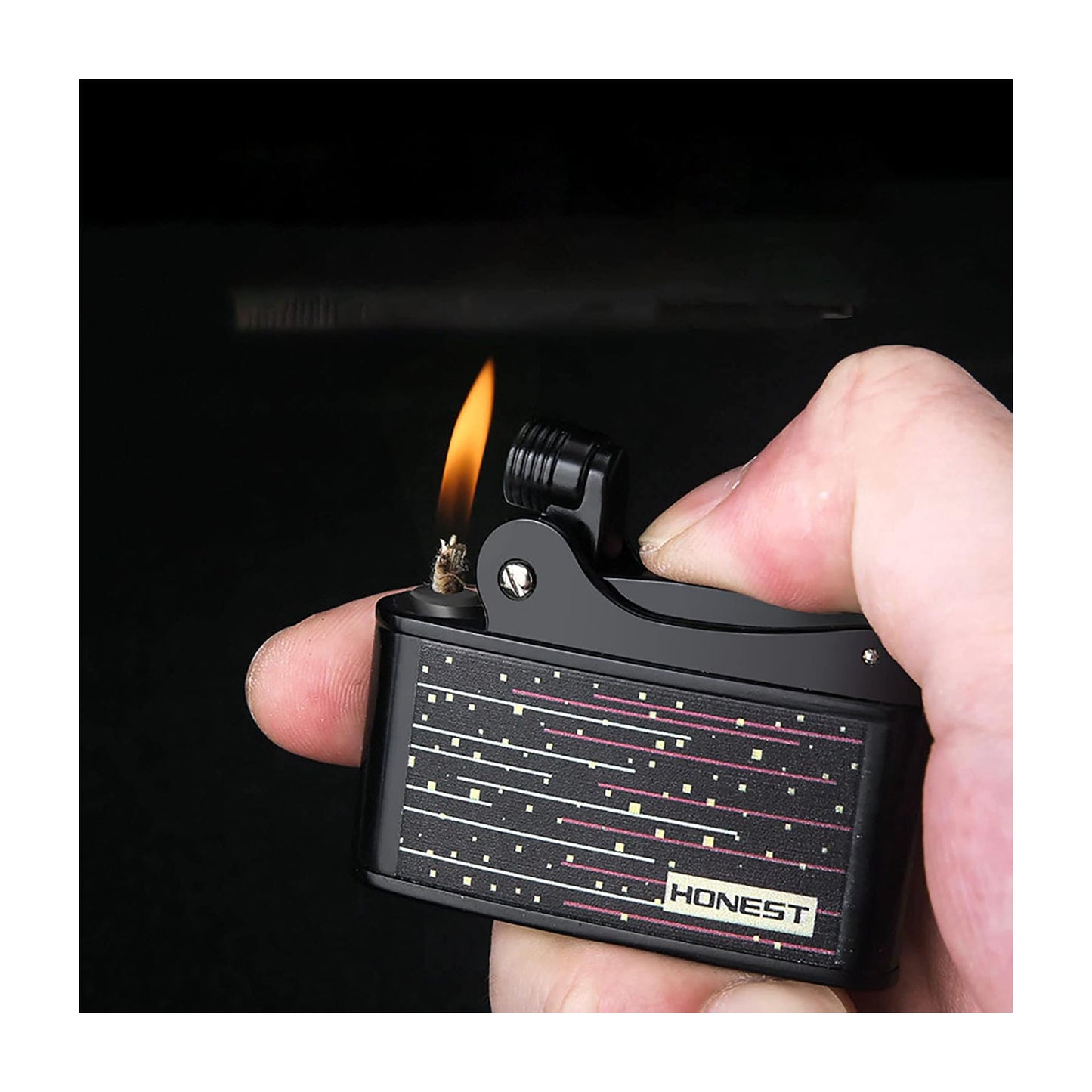 Honest Old-Fashioned Nostalgic Grinding Wheel Kerosene Lighter UV Printing Heavy Duty Vintage Oil Lighter (No Fuel)