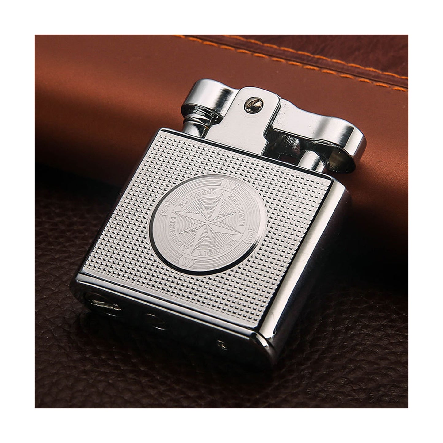 Honest Metal Vintage Kerosene Lighter, Classic Soft Flame Lighter, Push to Ignite, Exquisite Craftsmanship, Reusable, Cigar Candle, Gift Box Packaging, Men's Gift