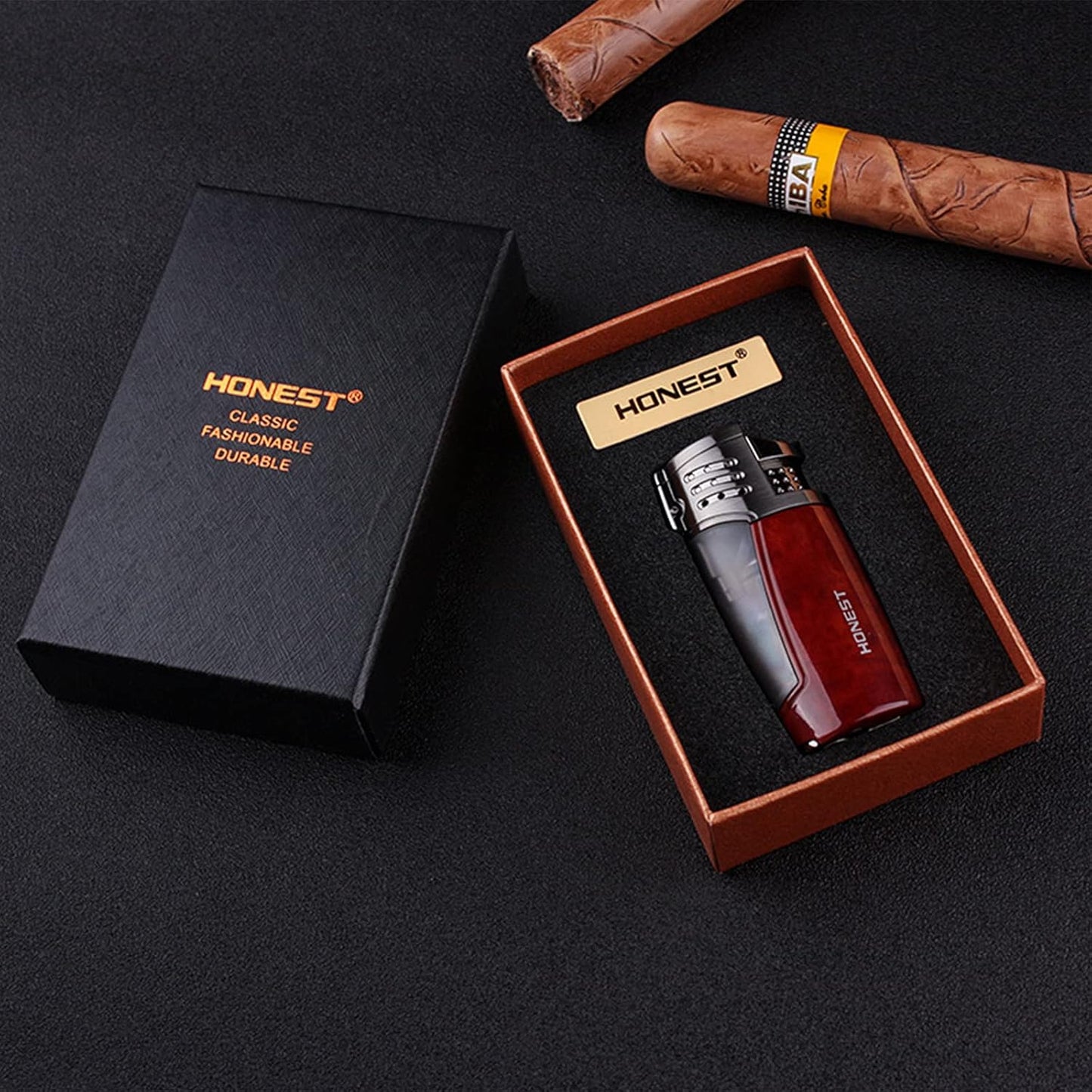 Honest Torch Windproof Lighters Adjustable Lighters Cigarros Refillable Easy to Use Lighter Portable Lighter Camping BBQ Kitchen