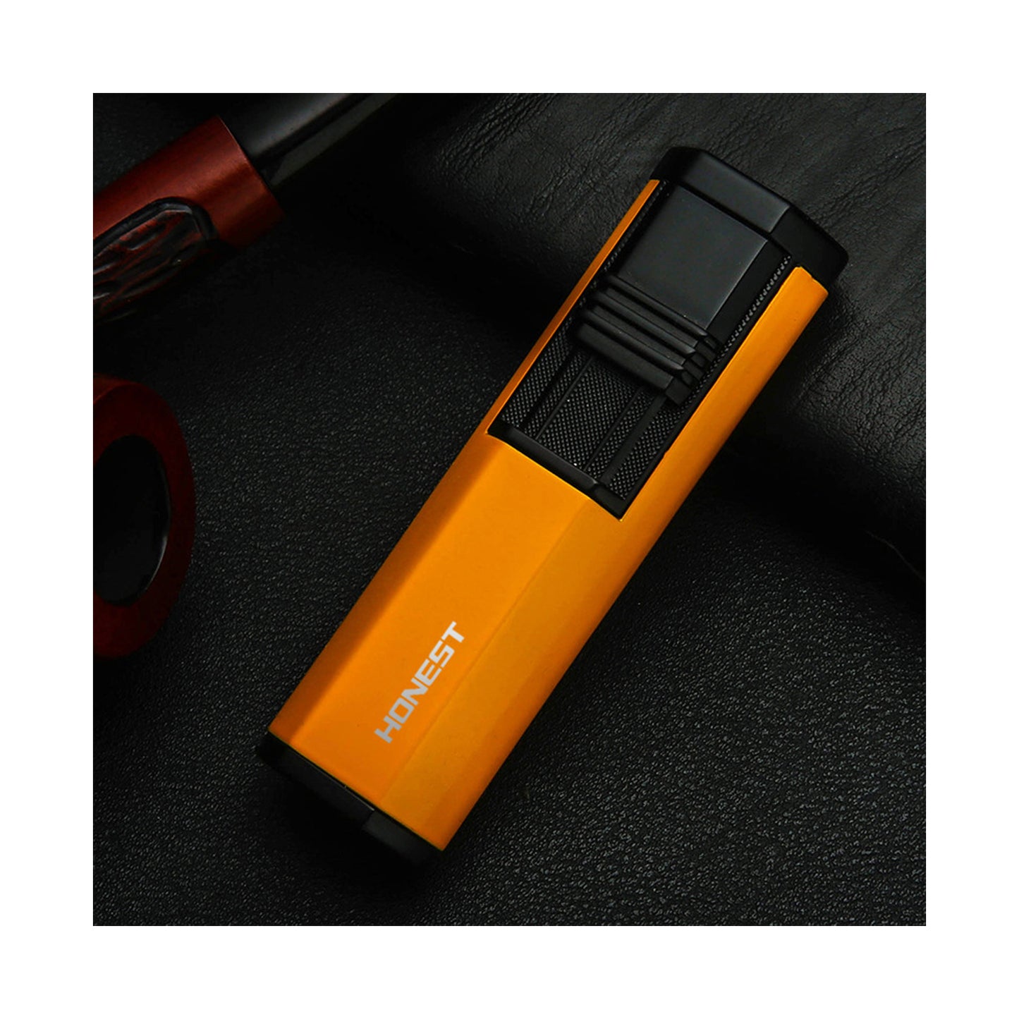 Honest Dual Angled Torch Lighter with Fold-Out Punch Cutter