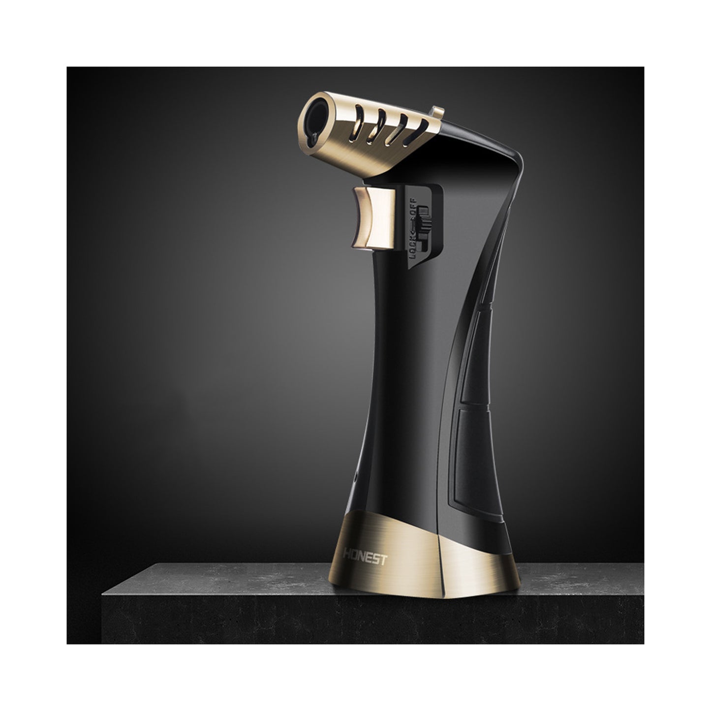 Honest Butane Jet Flame Cooking Lighter, Metal Windproof Lighter, Refillable Torch Lighter, Adjustable Flame Size Lighter for Kitchen Grill BBQ Candle Camping (Butane Not Included)
