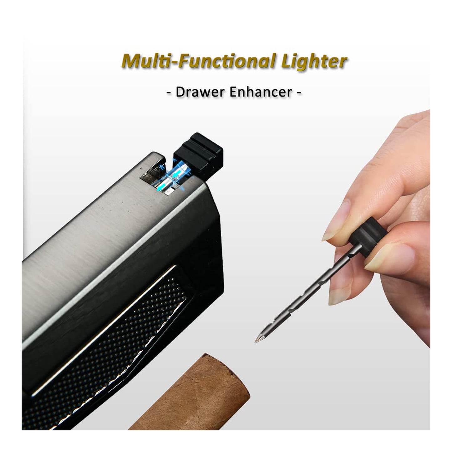 Quadruple Jet Flame Metal Torch Lighter – Refillable Butane Lighter for Men, Perfect Gadgets and Gift Ideas