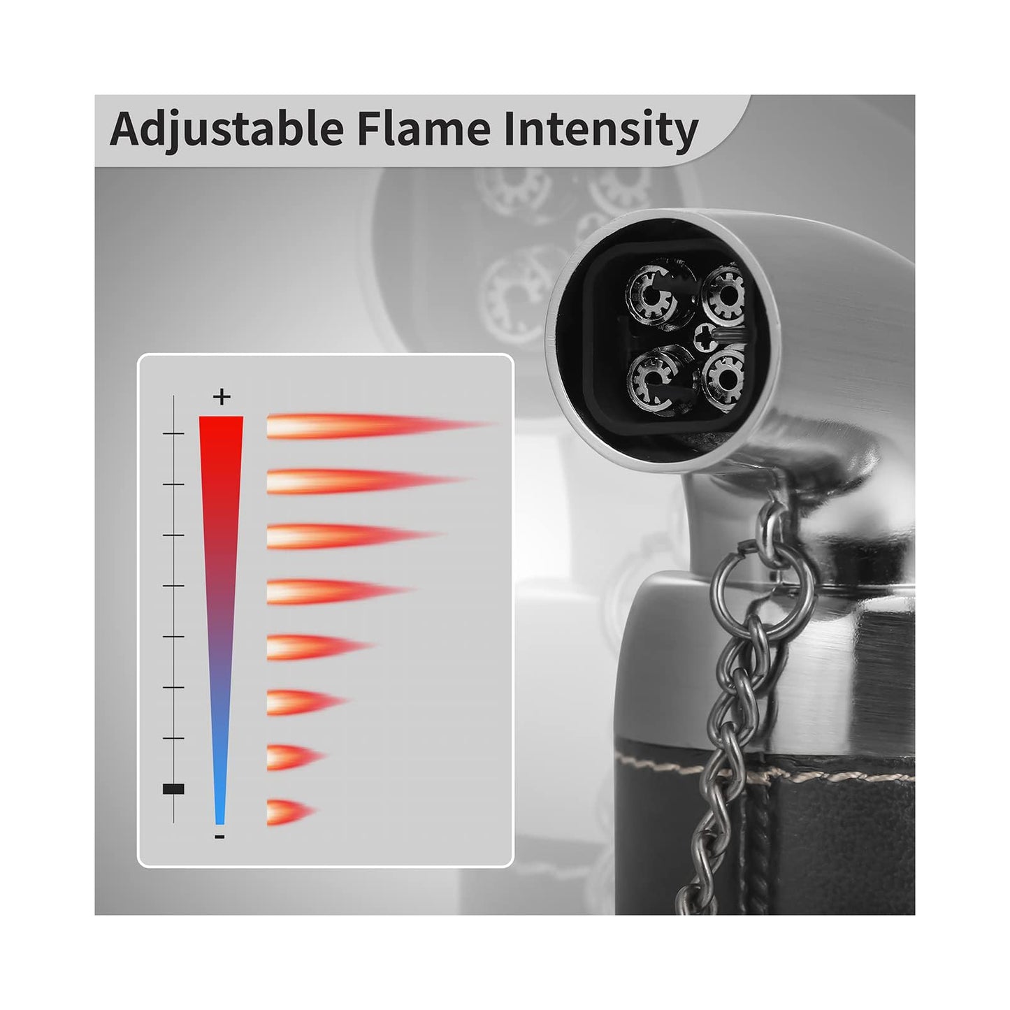 Honest Quad Torch Lighter Leather Tabletop Refillable Butane Gas Red Flame Cigar Tobacco Lighter