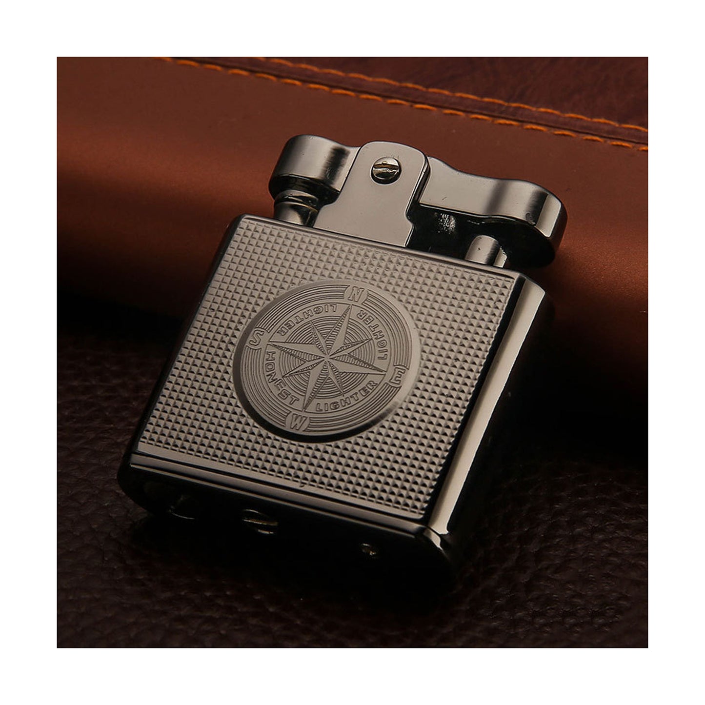 Honest Metal Vintage Kerosene Lighter, Classic Soft Flame Lighter, Push to Ignite, Exquisite Craftsmanship, Reusable, Cigar Candle, Gift Box Packaging, Men's Gift