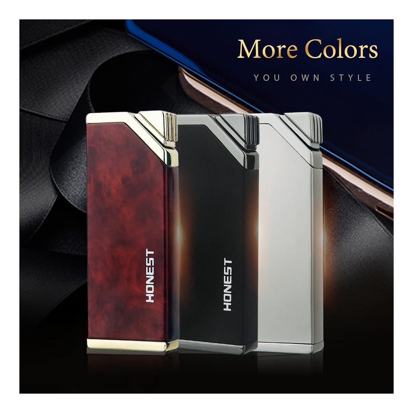 HONEST Jet Torch Cigar Lighter – Single Flame Windproof Butane Fuel Lighter