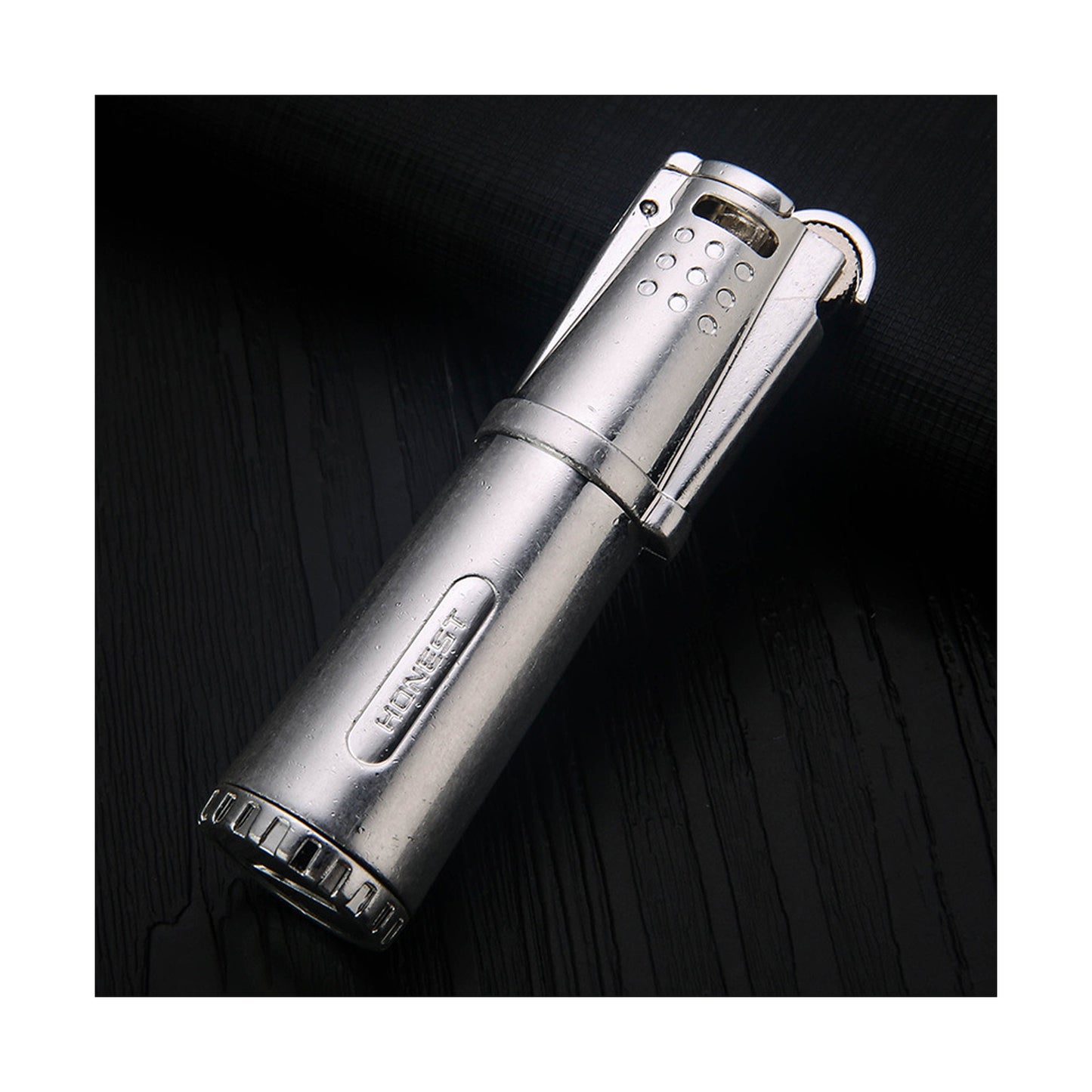 Honest Metal Kerosene Gasoline Vintage Collectible Lighter, Wheeled Trench Cool Lighter Windproof Trench (Liquid Not Included) Refillable Fuel, Portable Candle Cigar Lighter Outdoor Camping