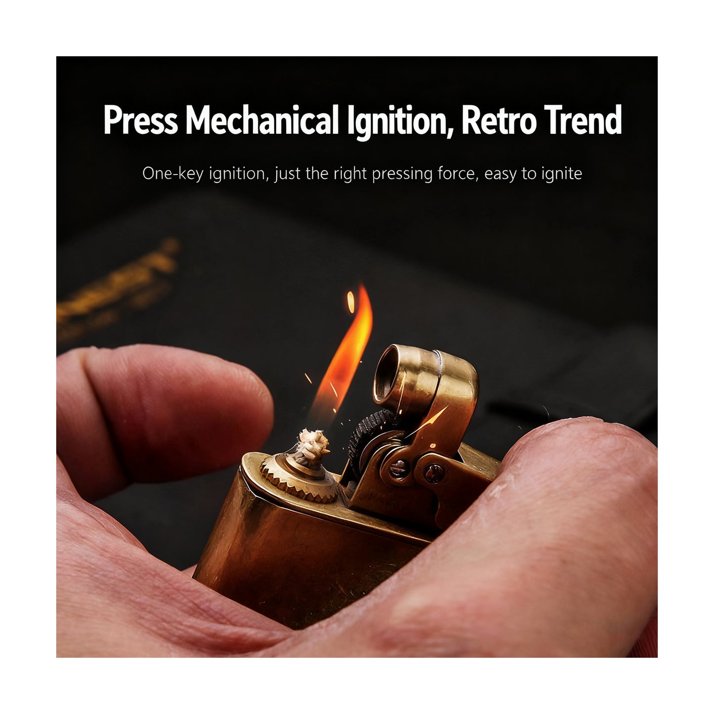 Honest Vintage Kerosene Lighter Old Fashioned Push Ignition Soft Flame Refillable Reusable Windproof Trench Men