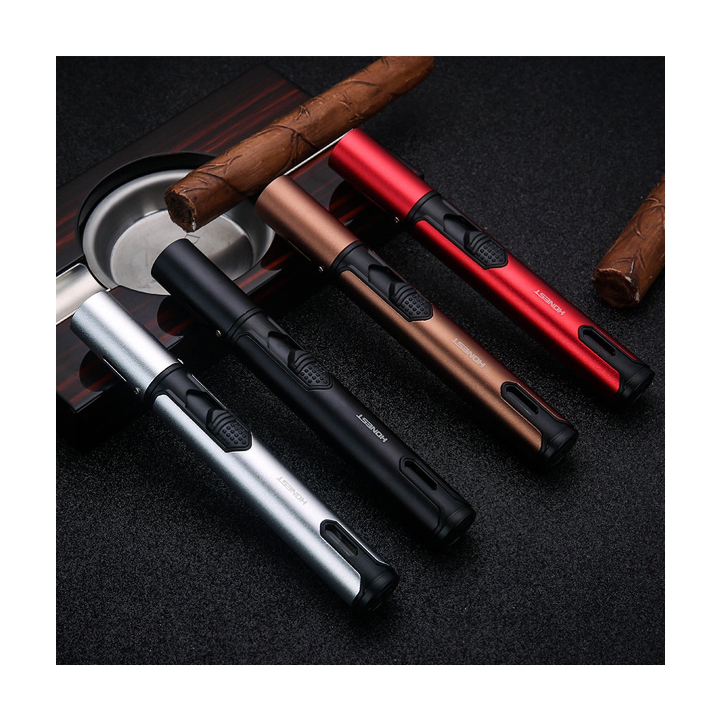 Honest Torch Lighters, Butane Lighters Refillable Single Jet Flame for Candle Grill BBQ Camping