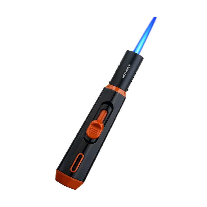 HONEST Refillable Butane Torch Lighter – Single Jet Flame for Candles, Grilling, BBQ, and Camping