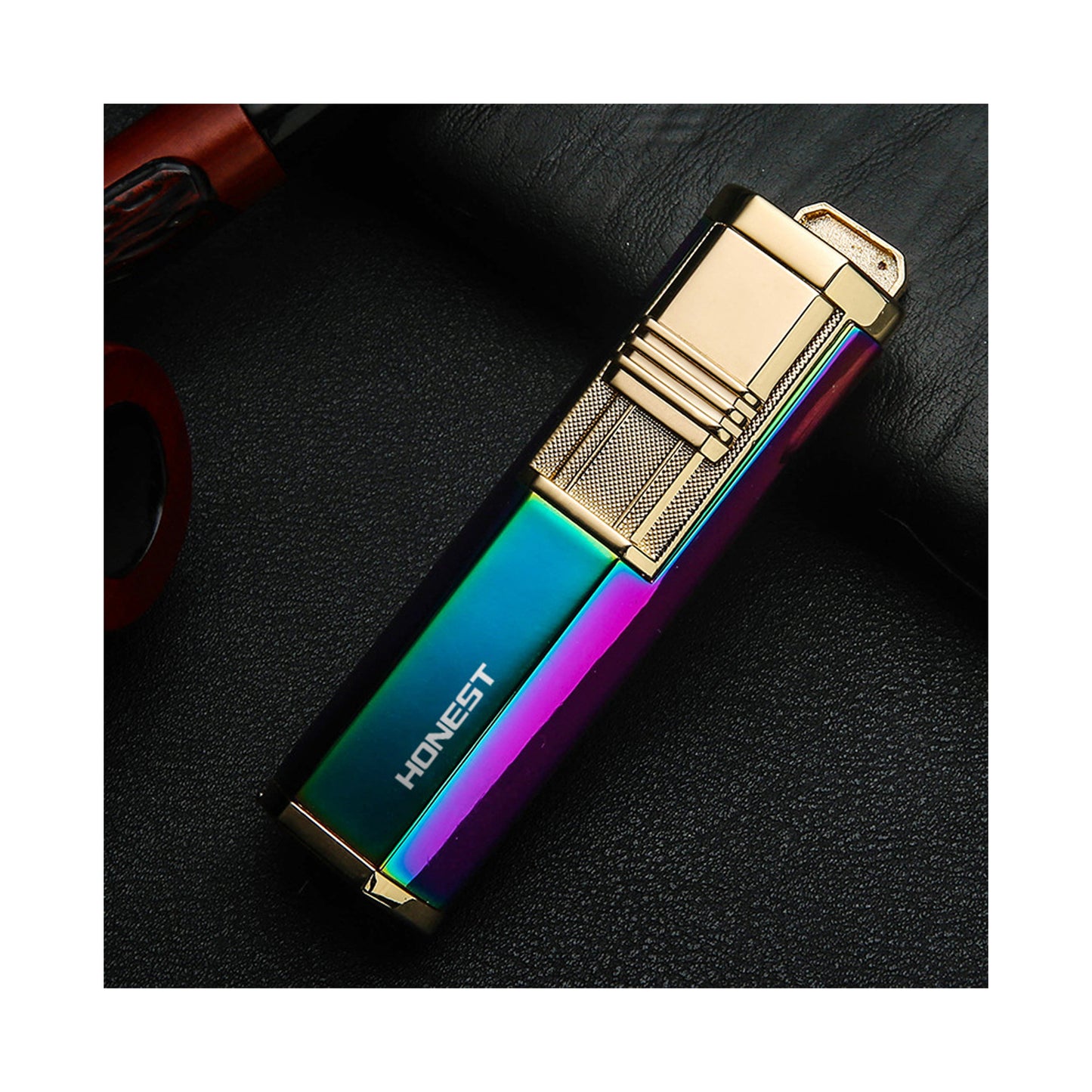 Honest Dual Angled Torch Lighter with Fold-Out Punch Cutter