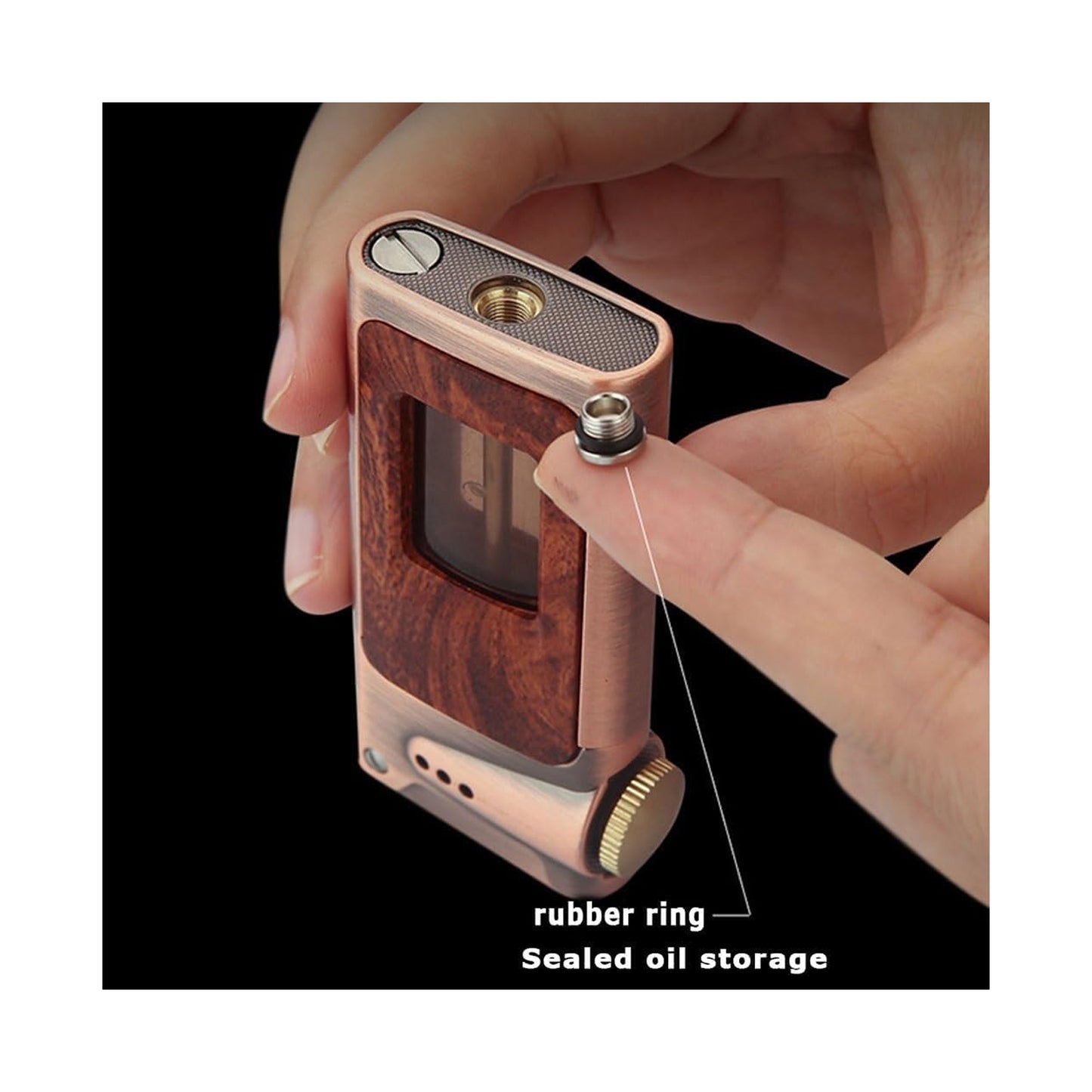 Honest Metal Vintage Windproof Kerosene Lighter, Classic Soft Flame, Portable Transparent Window Reusable Lighter, Gift for Men (Kerosene Not Included)