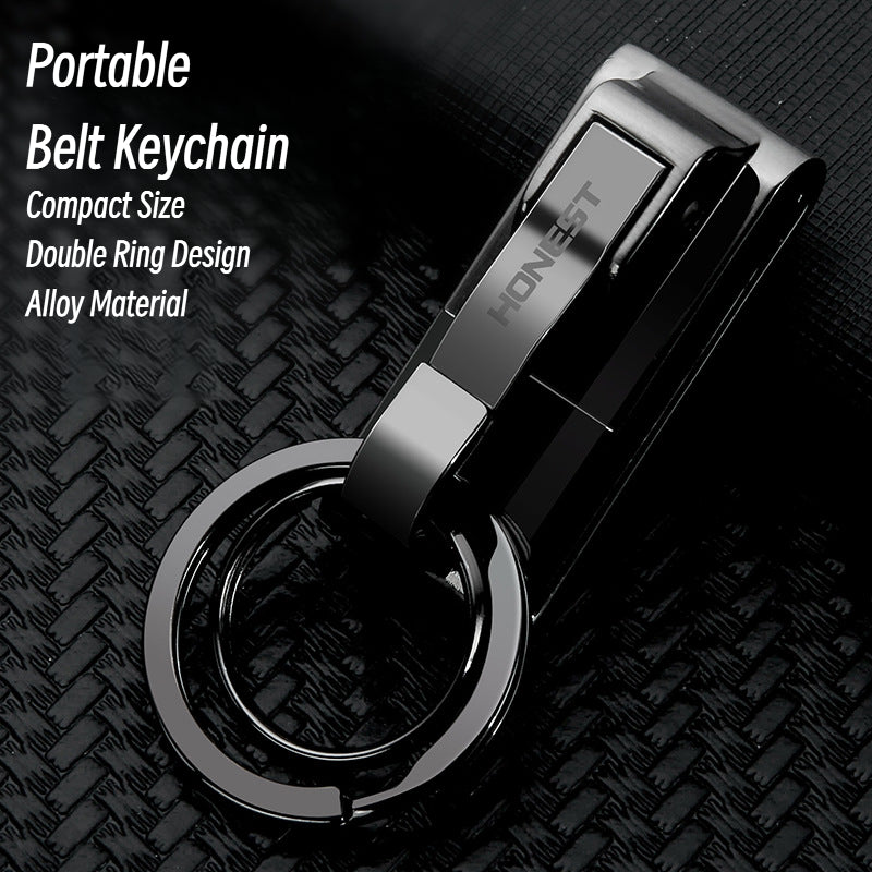 Honest Men's Minimalist Leather Belt Keychain – Creative Waist Belt Key Holder, Car Gifts, Wholesale