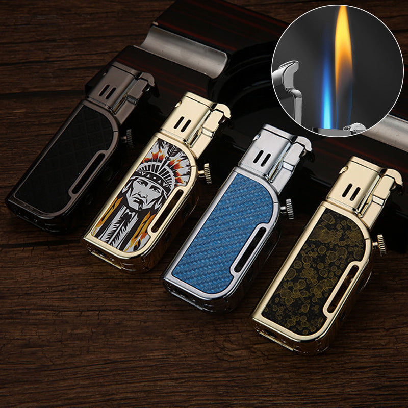 Honest Jet Torch Lighter, Soft/Jet Flame Switchable Lighters, Butane Refillable Lighter with Foldable Punch and Adjustable Flame Dial, Cool Lighters for Men/Husband (Fuel not Included)