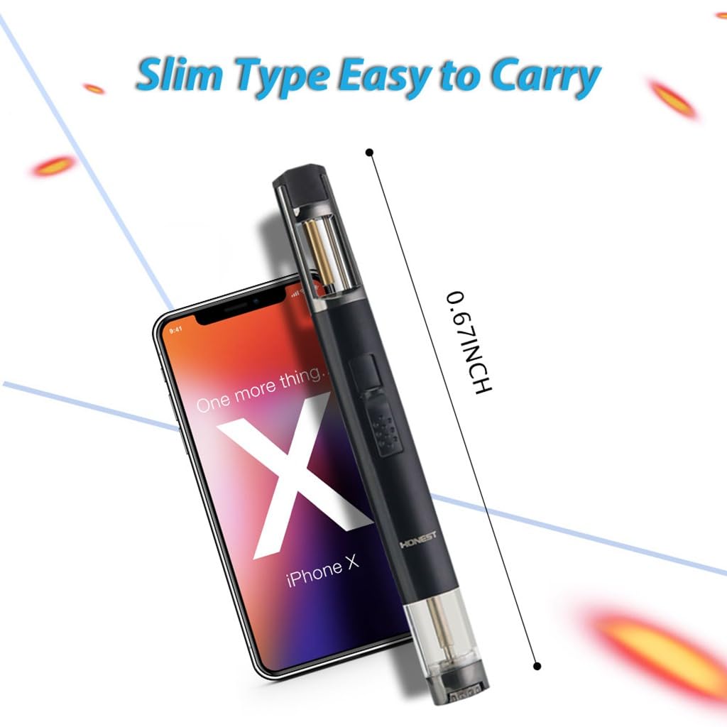 HONEST Refillable Butane Torch Lighter – Single Jet Flame for Candles, Grilling, BBQ, and Camping