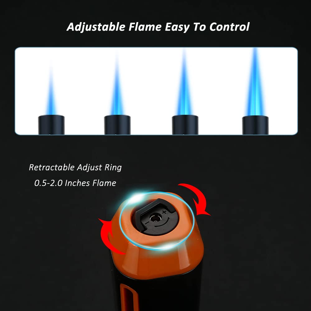 Refillable Butane Torch Lighter – Single Jet Flame for Candles, Grills, BBQ, and Camping (Gas Not Included)