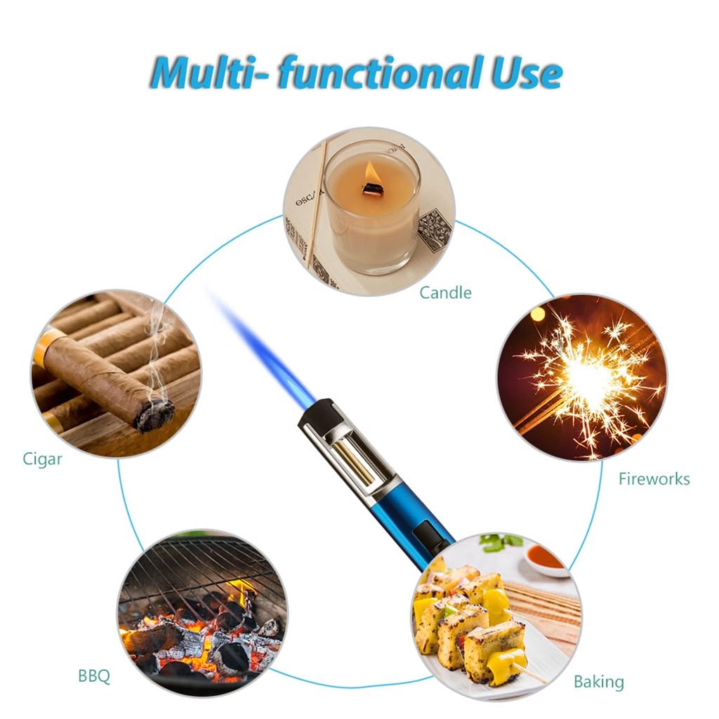 HONEST Refillable Butane Torch Lighter – Single Jet Flame for Candles, Grilling, BBQ, and Camping
