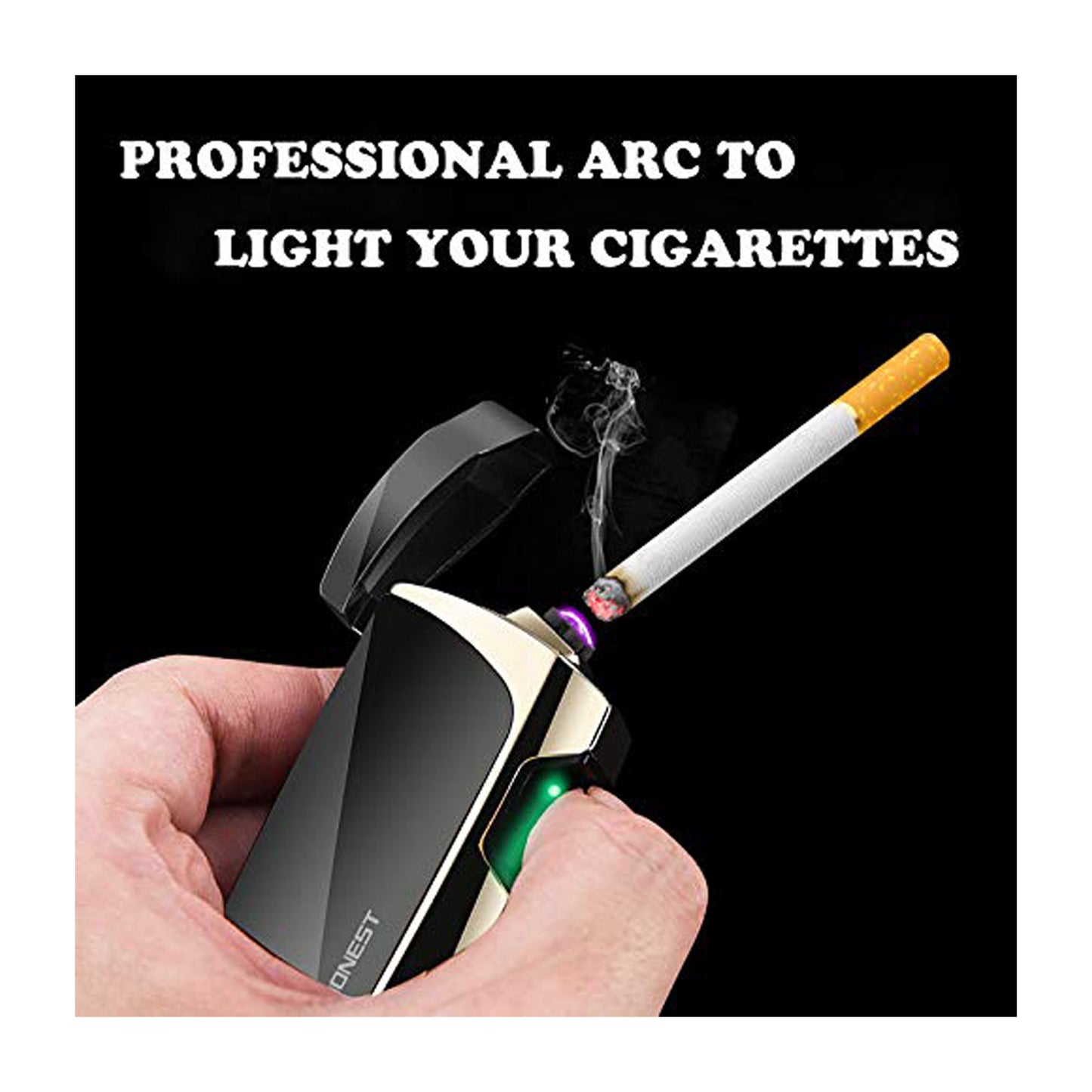 Windproof Arc Lighter – USB Rechargeable Plasma Ignition with LED Power Display, Smart Safety Protection, Sleek Metal Body, Long-Lasting Battery