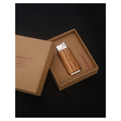 Honest Wood Vintage Antique Kerosene Lighter, Reusable Soft Flame Lighter with Wooden Box, Cool Flip Lighter for Men, Dads, Husbands Gift