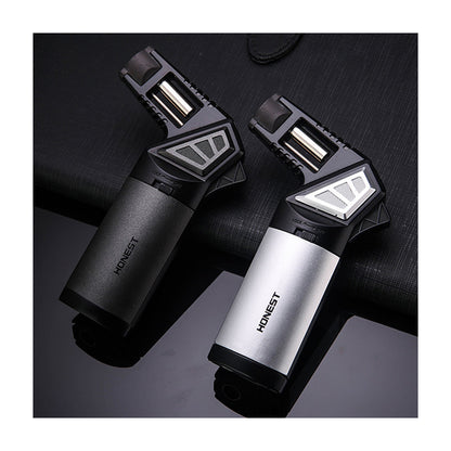 Honest Butane Torch Lighter Refillable Adjustable Jet Flame, Multipurpose Outdoor Windproof Cooking Cool Torch Lighters (Butane Not Included)