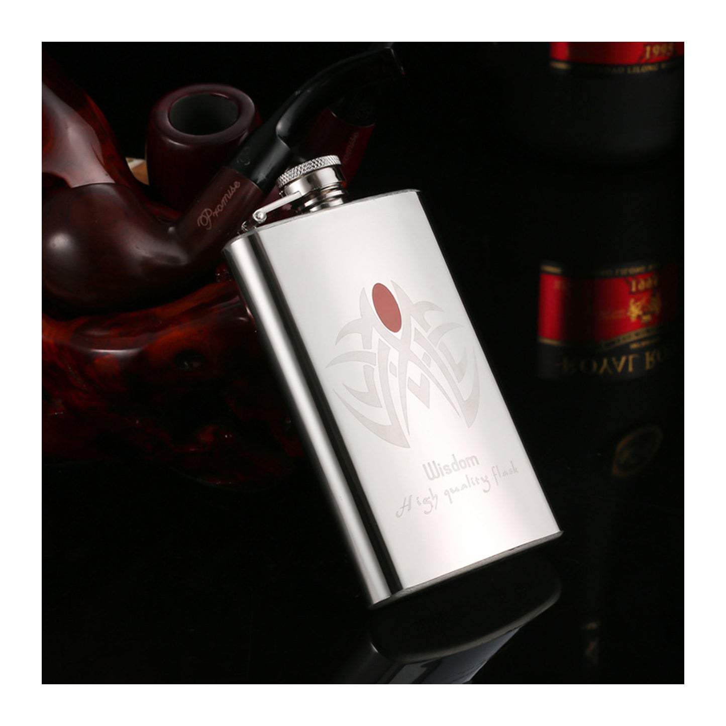 Honest 304 Stainless Steel Hip Flask 5 oz Portable Metal Liquor Flask for Men Outdoor Travel