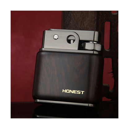 Honest Retro Lighter, Refillable Kerosene Lighter, Left Slide Ignition, Classic Soft Flame Torch Lighter for Cigars Candles Cigarettes Kitchen, Gift for Husband Boyfriend Father