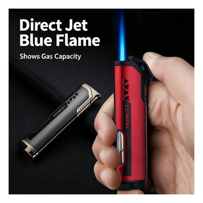 Honest Compact Personal Flame Lighter with Fuel Window, Refillable (Butane Not Included)
