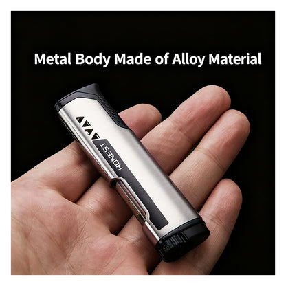 Honest Compact Personal Flame Lighter with Fuel Window, Refillable (Butane Not Included)