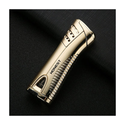 Honest Windproof Refillable Jet Flame Lighter Creative Metal Design Blue Flame Torch Lighter for Men Moxibustion Use Gift Smoking Accessories