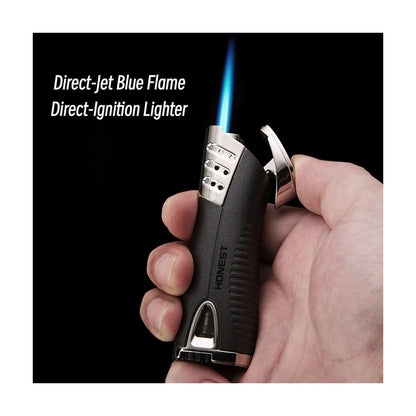 Honest Windproof Refillable Jet Flame Lighter Creative Metal Design Blue Flame Torch Lighter for Men Moxibustion Use Gift Smoking Accessories