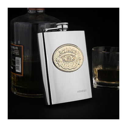 Honest Fashion High-End 6oz Stainless Steel Flask Portable Outdoor Pocket Liquor Flask Thickened 304 Stainless Steel Alcohol Flask